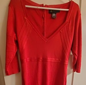 Kardashian red v neck dress